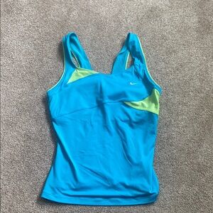 Nike Blue and Green Athletic Tank Top